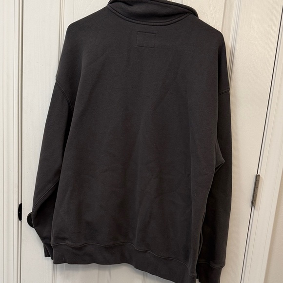 Abercrombie & Fitch Essential Vintage Sunday Dark Gray Half-Zip Sweatshirt - Picture 7 of 7